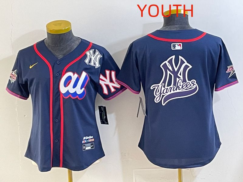Youth 2025 New York Yankees Blank Drak Blue All star Nike MLB Jersey style 012->youth mlb jersey->Youth Jersey